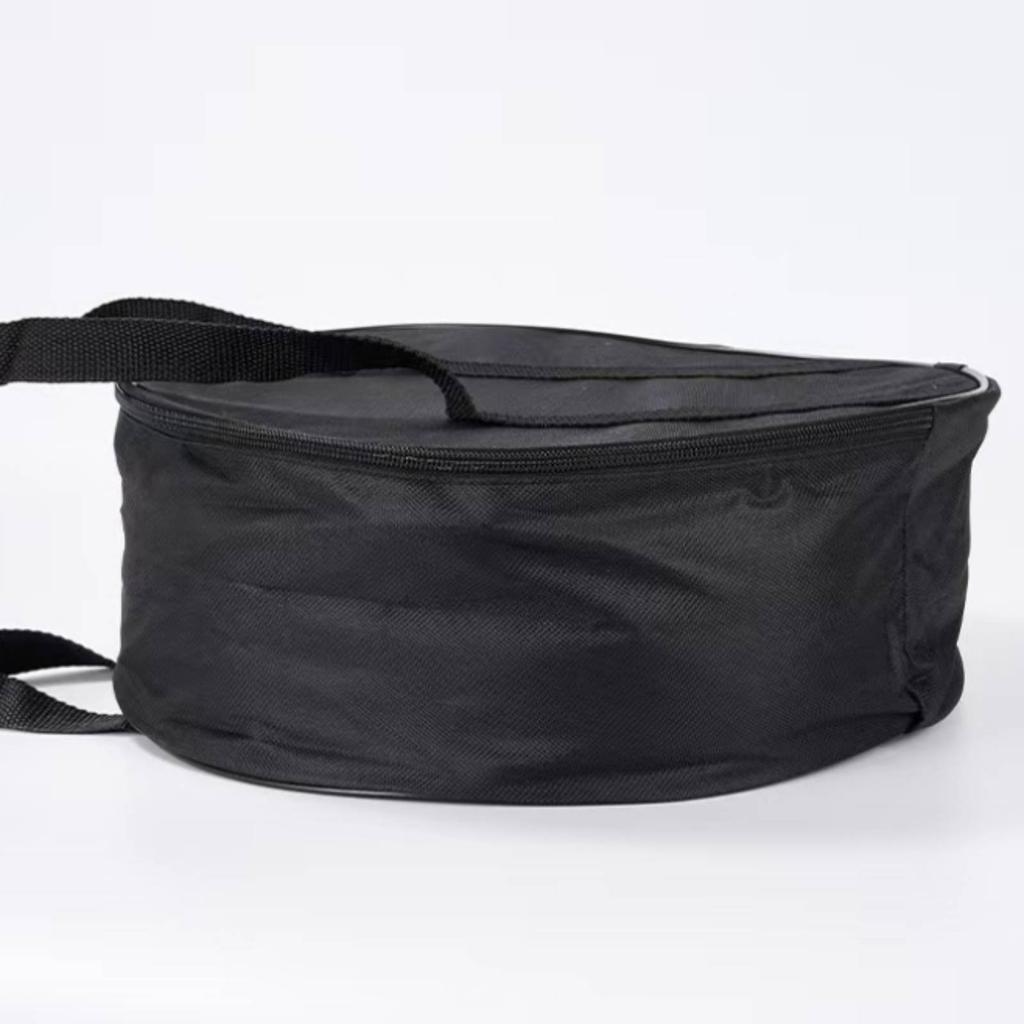 Woven Textile Storage Bag Structured Zippered Storage Bag Container Black