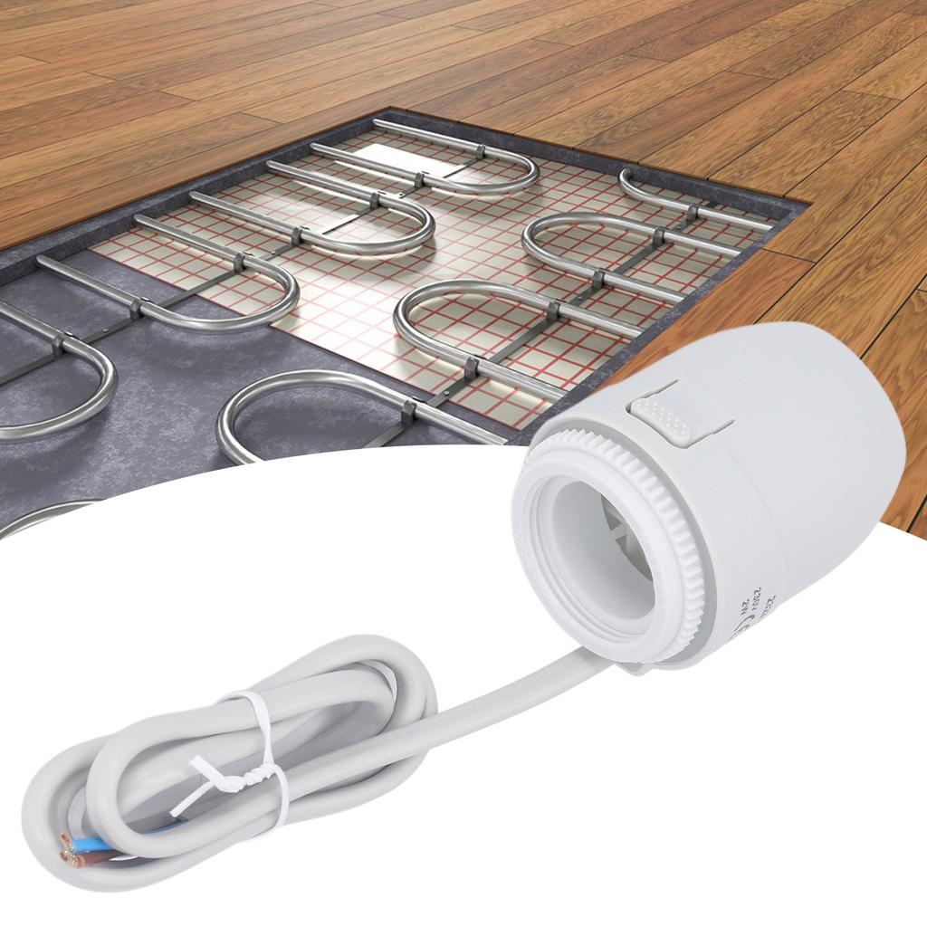 Elektrothermischer Stellantrieb M30x1,5m PC 100N 230VAC Schwer entflammbar Normal geschlossen Fußbodenheizungsstellantrieb -25-65℃ für Zuhause