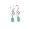 Aqua Chalcedony Gemstone 925 Sterling Silver Jewelry Handmade Earrings 2.00" EE-17-15