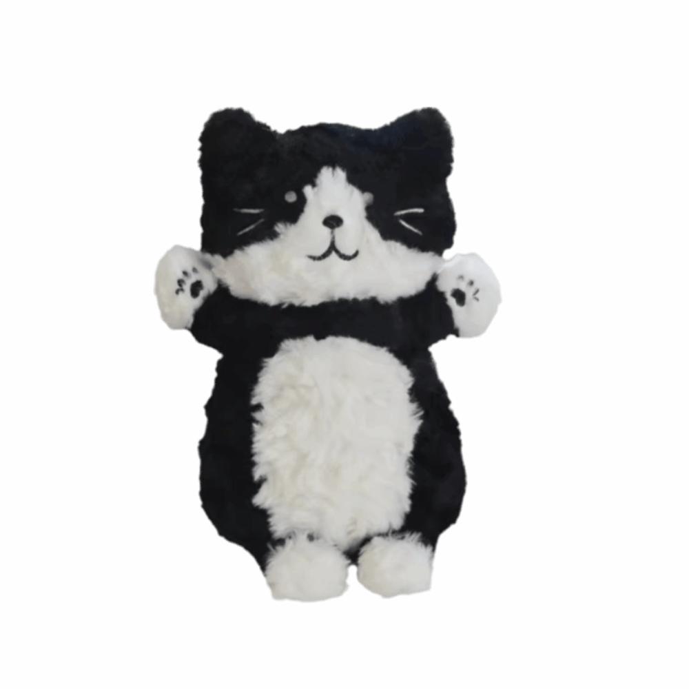 Realistic Texture Simulation Black Cat Plush Doll Soft Brown Cat Plush Doll Birthday Gift
