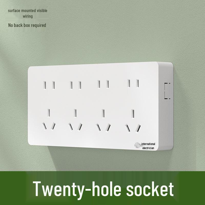 Ultra-Thin Surface-Mounted Single-Control Wall Switch & Socket Panel with Surface Box Outlet, One-Gang Push Button for Household Lighting.