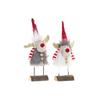 Christmas Ornament - DKD Home Decor - White, Red and Grey - Polyester - 8x5x23 Cm - Lightweight - Seasonal Decoration