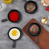 4 Pack Mini Cast Iron Skillets, 4 Inch Small Frying Pan with Double Drip-Spouts, Black Cast Iron Skillet with Handle, Nonstick Frying Pans for Indoor