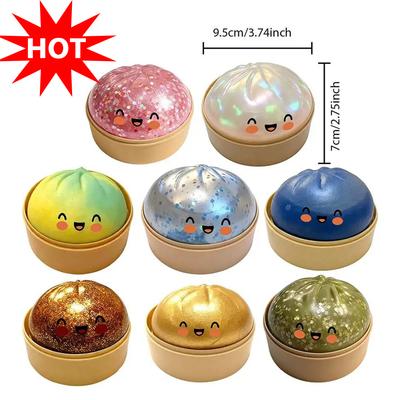 Hoge Kwaliteit Realistisch Reusachtig Knoedel Knijpspeeltje met Bamboe Stoommandje Zacht TPR Decompressie Fidget Speelgoed Grappig Creatief Cadeau
