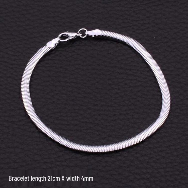 Women s Fashion Titanium Steel Snake Bone Chain Bracelet with Copper Plated Blade Design