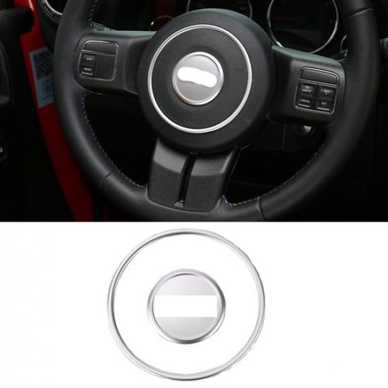 Steering Wheel Center Cover Trim Frame For Jeep Wrangler JK Compass 2011+ Silver