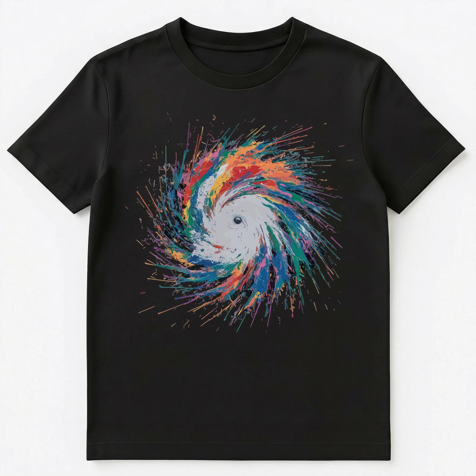 Colorful Paint Splash Hurricane Art Graphic Unisex T-Shirt L