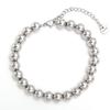 Steel Bead and Pearl Bracelet, 304 Stainless Steel Elastic String Bracelet