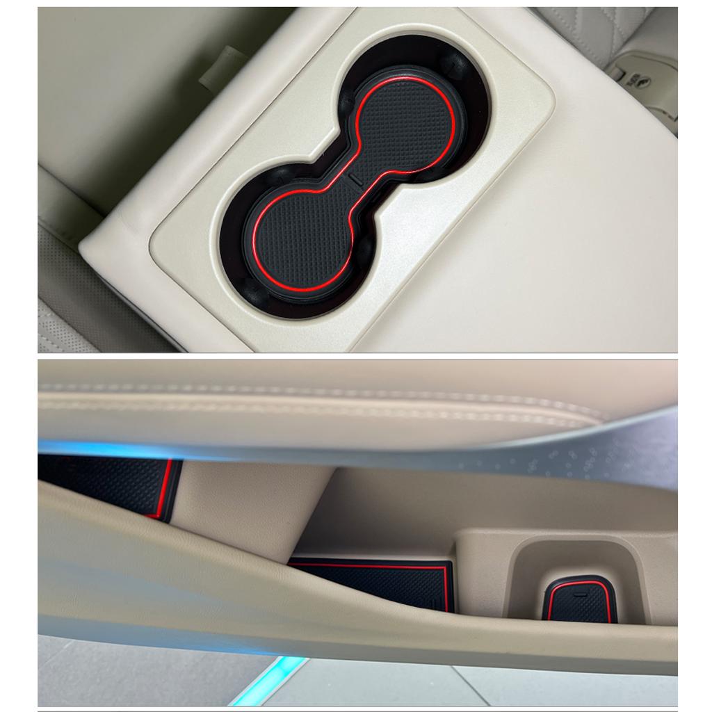 Rutschfeste Tor-Schlitzmatte für Cadillac Lyriq Türrillen-Pad Becherhalter Innenraumzubehör 26 Stück/Set