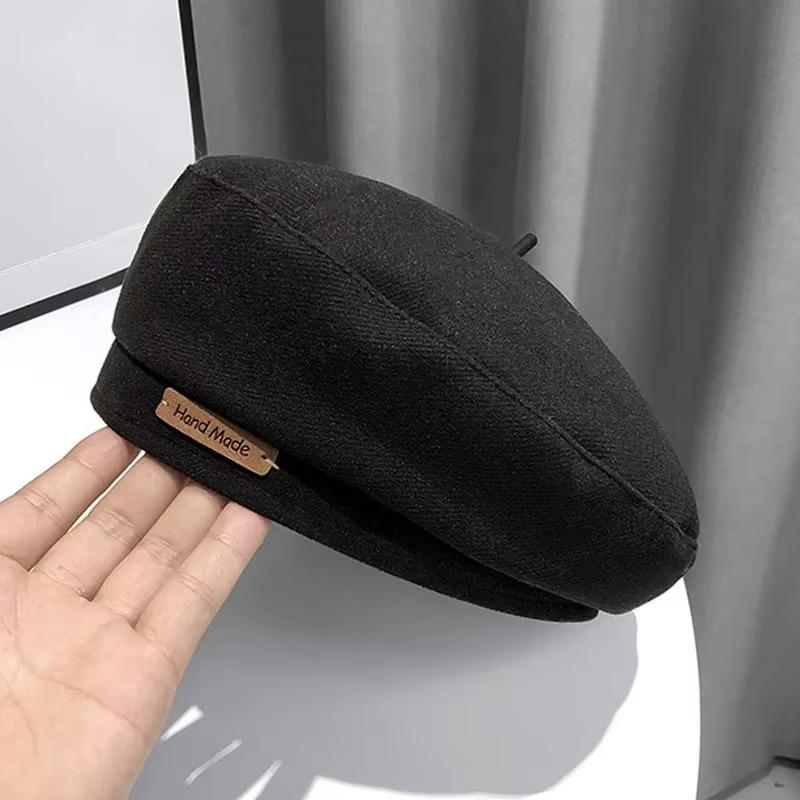 Winter and Autumn Fashion Solid Color Keep Warm Bailey Hat Women Retro Leisure Versatile Octagonal Hat Painter Artist Hats