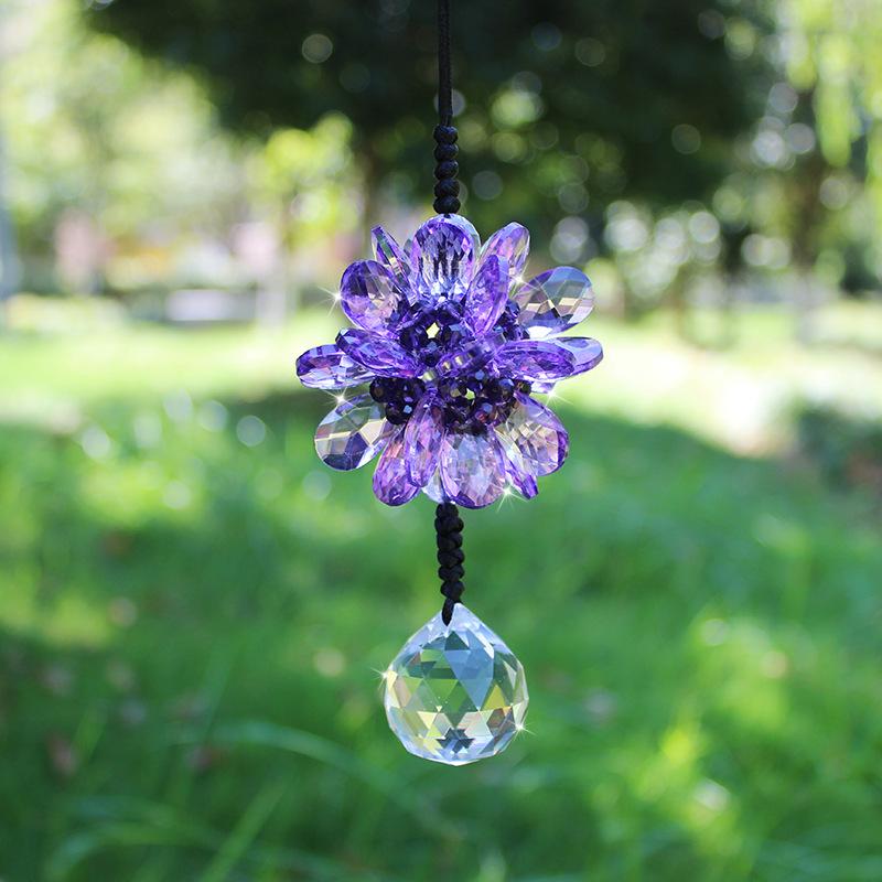 Kryształowa Peonia Pływająca Ozdoba Wysokiej Klasy Kreatywna Ręcznie Tkana Wnętrze Samochodu Zawieszka do Samochodu