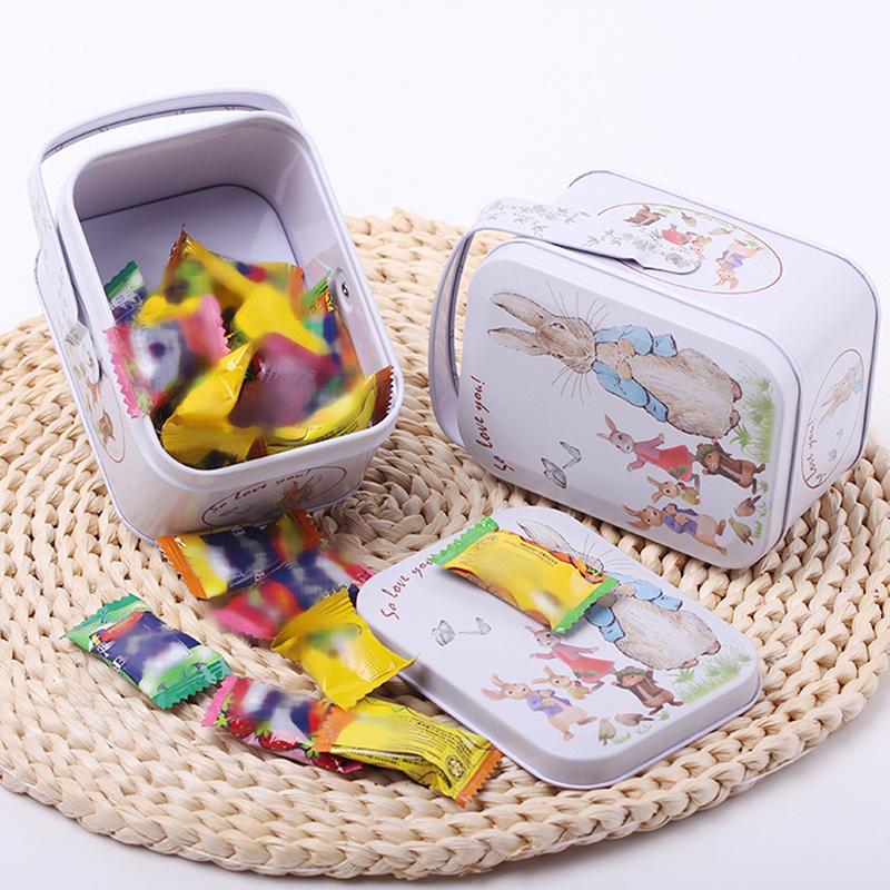 Vintage Small Suitcase Storage Plech Metal Candy Box Dárková krabička Cookie dárková krabička