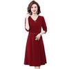 Elegantní středně dlouhé jarní a podzimní šaty pro středněvěké ženy - Slim fit, Módní a šik, Na speciální příležitosti