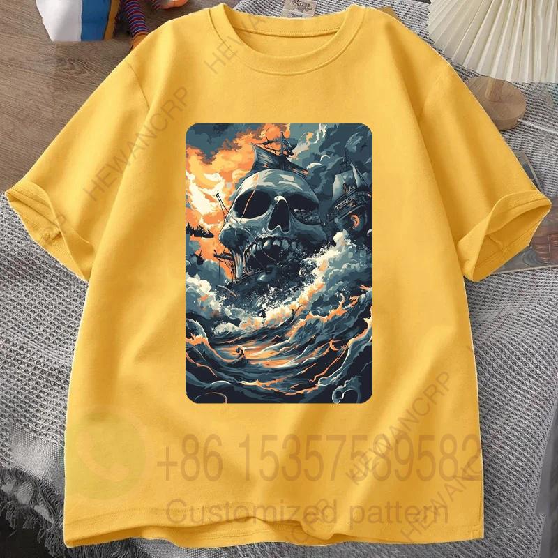 Pirate Horror TShirt Mens Tracksuit Round Neck Short Sleeves Casual Cotton Pullover Sweatwicking Breathable Sportswear