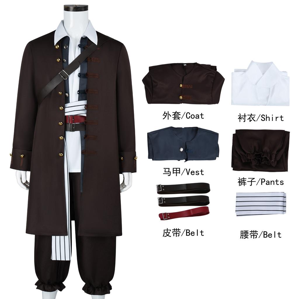 Movie Pirates of the Caribbean, Captain Jack Cosplay Women's Pirate Suit Halloween