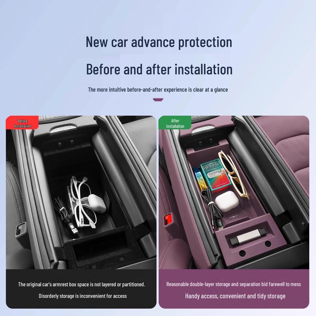 Compatible Armrest Box Storage for Xiaomi SU7/YU7 - Car Center Console Storage Organizer.