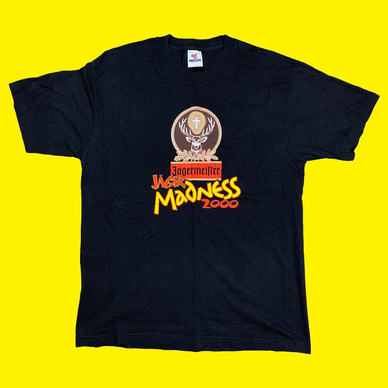 2000s Jagermeister Jager Madness 2000 Vintage Alcohol Liquor Black T-shirt XL L