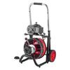 Máquina Desatascadora de Tuberías 30m x 10.5mm, Serpiente Desatascadora Automática con Ruedas - con 8 Cortadores y Pedal de Activación por Aire para Tuberías de 50mm a 100mm