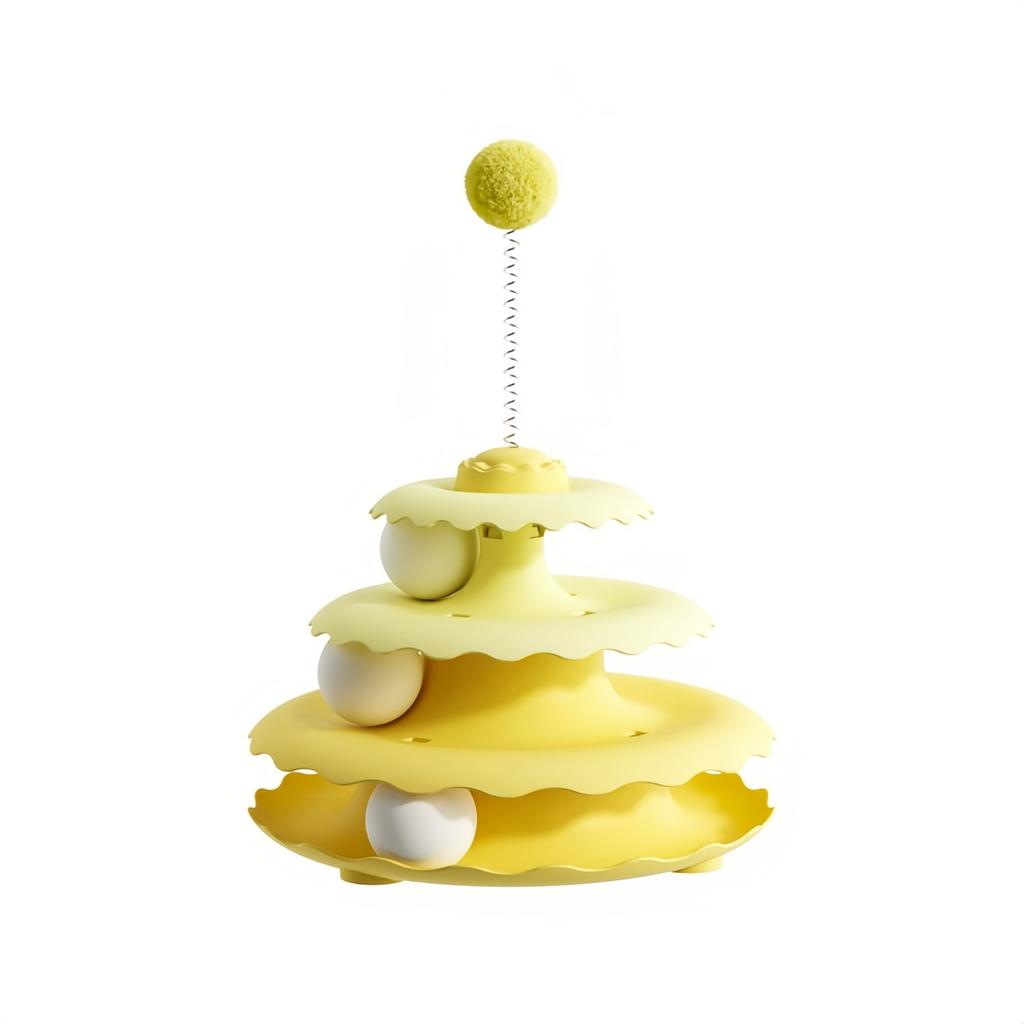 Toy Wave Play Tray, Yellow Pom-pom Four-tier Play Tray