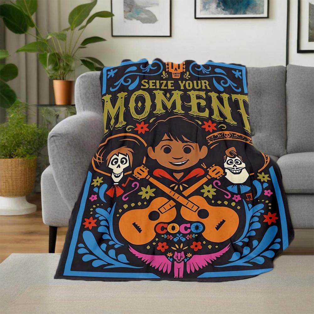 1pc, Disney Coco Miguel Blanket Cartoon Throw for Outdoor Blankets, All Season Use, Living Room, Travel, Camping