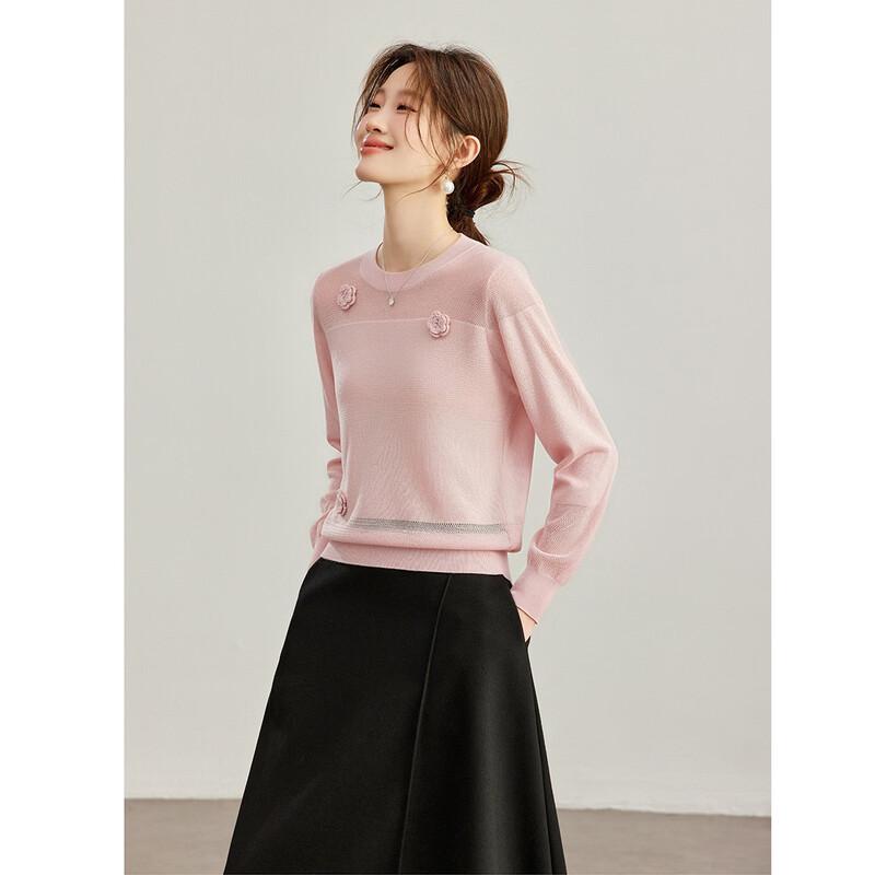 Women's Wool Blend Embroidered Knit Sweater