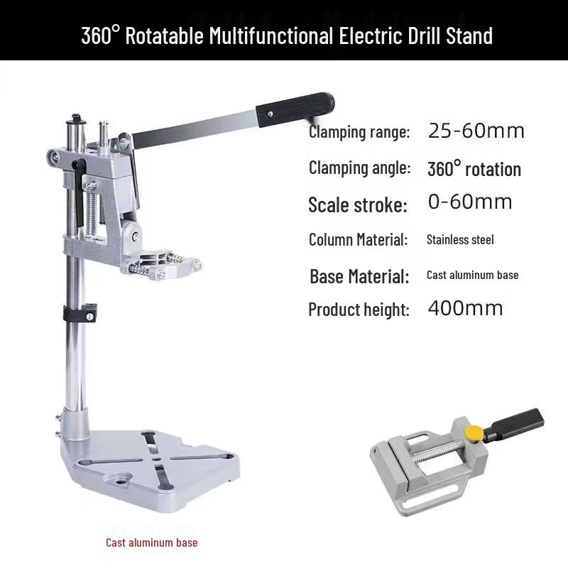 Universal Rotating Electric Drill Stand & Mini Workbench for Punching, Grinding, and Drilling