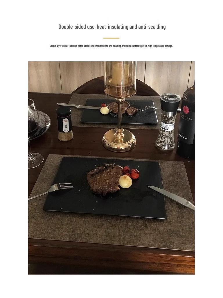 Nordic Luxury Leather Placemat: Waterproof, Oil-Proof, Heat-Resistant, Round Dining Table Mat.