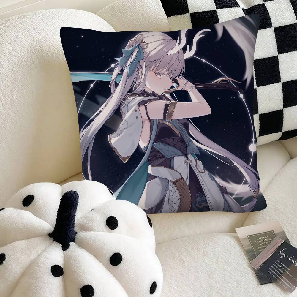 Hot Game Wuthering Waves Jinhsi Pillow Case Fashion Square Pillowcase Bedroom Sofa Room Ins Decoration Leisure