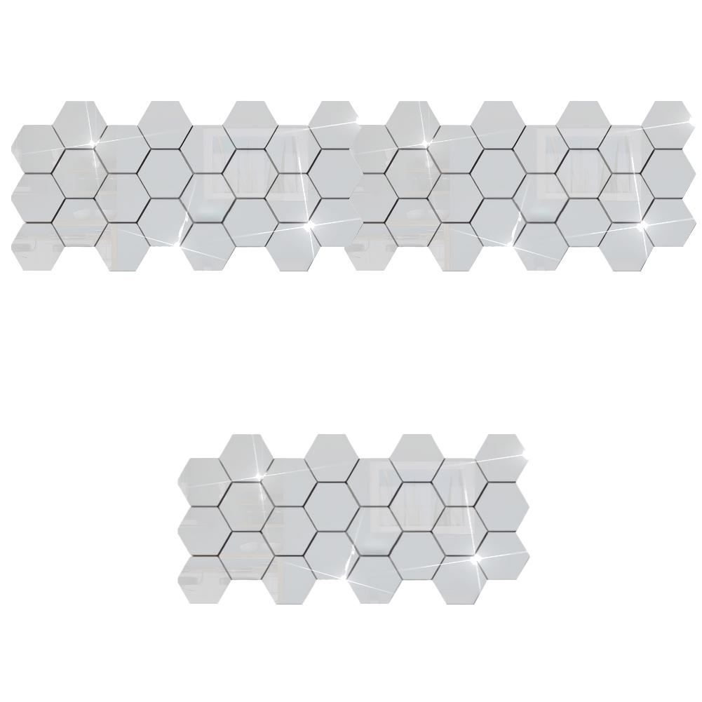 24-500 PCS Hexagon 3D Mirror Wall Stickers DIY Acrylic Waterproof Art Decorative Bedroom Bathroom Home Background Decals Decor