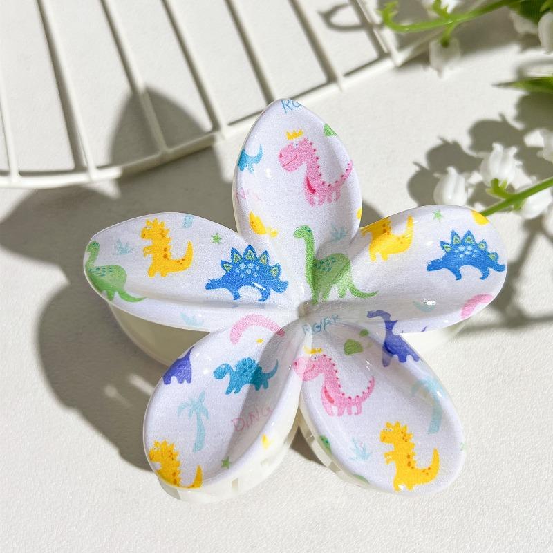 Printed Clips, Egg Flower Fresh and Light Hair Clips Back of The Head Updo Shark Clips