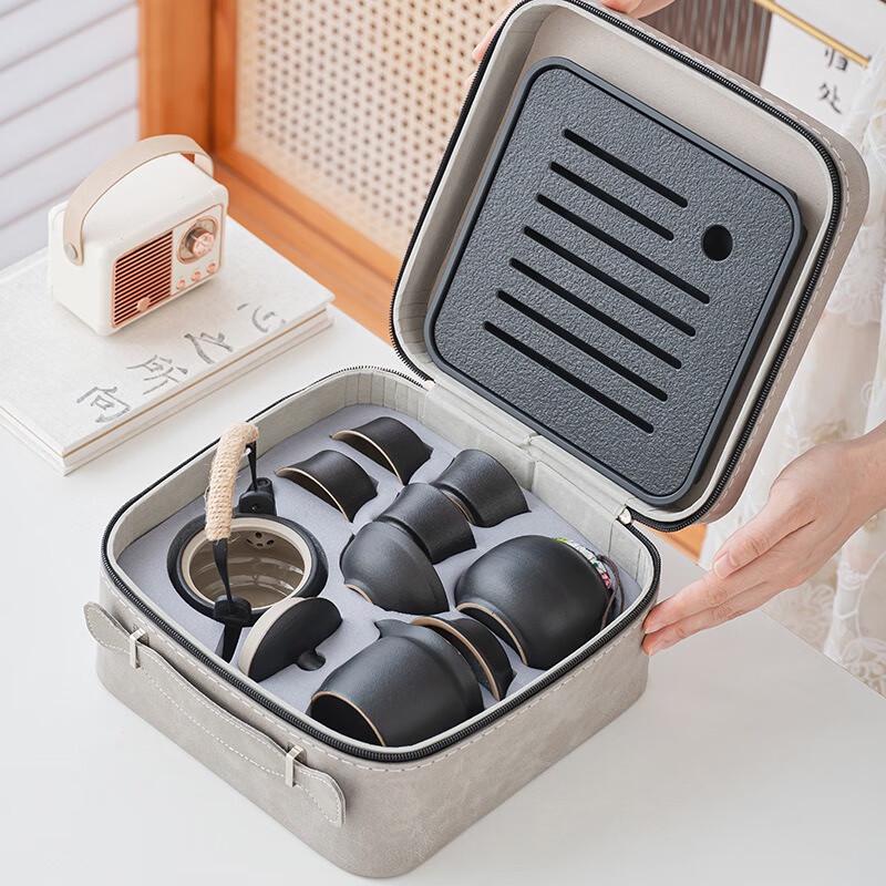 

MOZHOU Simple Coarse Pottery Travel Kung Fu Tea Set
