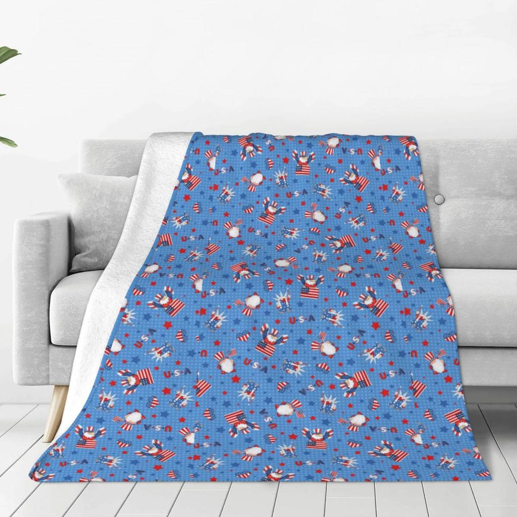 Custom Sofa Fleece Gnomes Merry Christmas Throw Blanket Warm Flannel Blankets For Bed Travel Couch Bedspreads