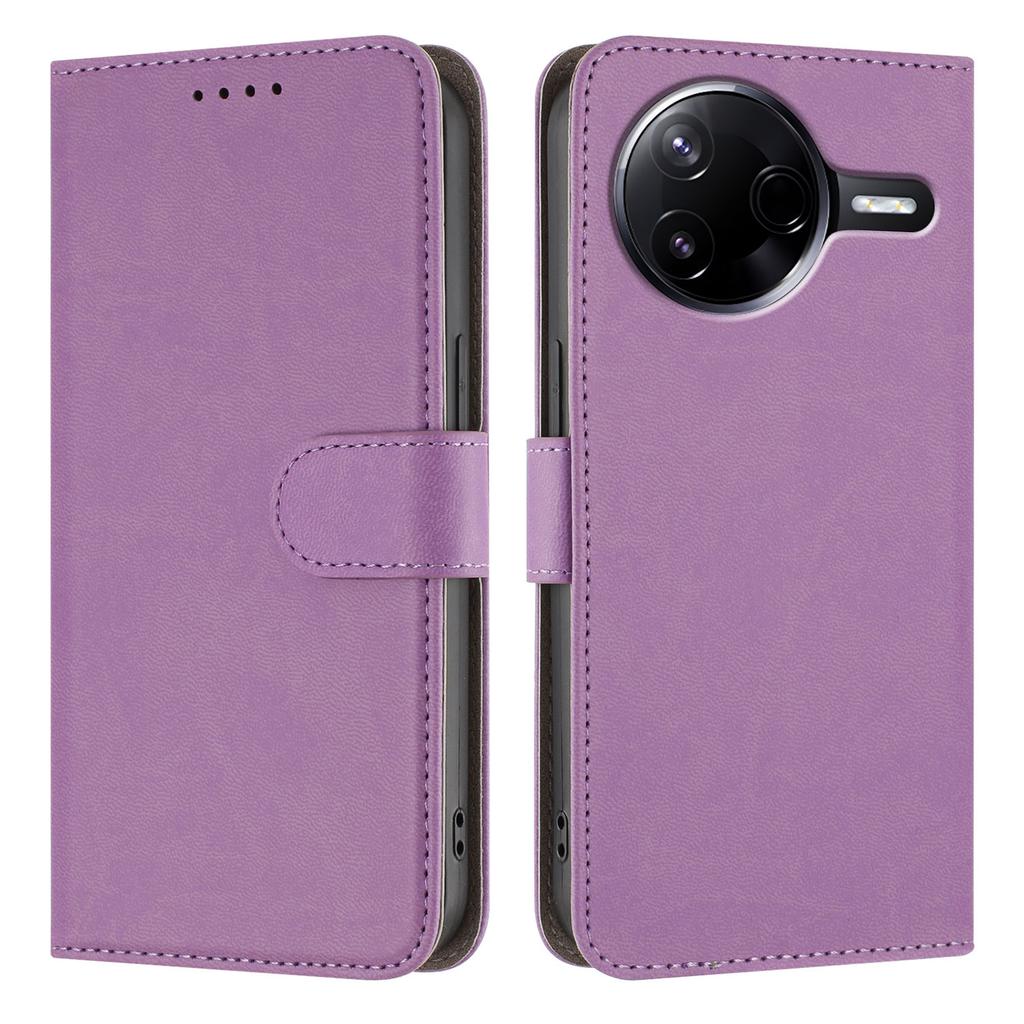 For Xiaomi Poco F7 Ultra 5G/Xiaomi Redmi K80 5G/Xiaomi Redmi K80 Pro 5G/Xiaomi Poco F7 Pro 5G Leather Case Solid Color Phone Cover with Wallet