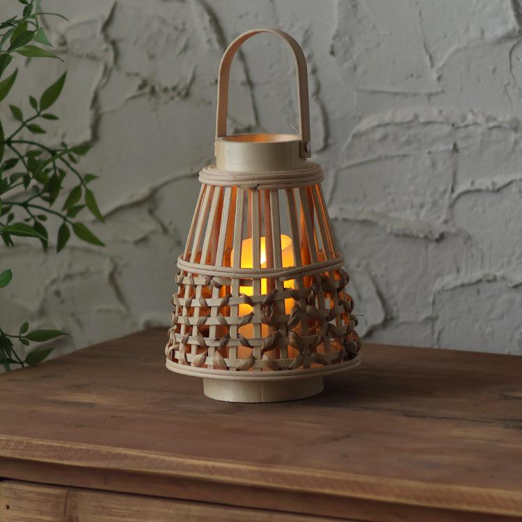 Chinese Bamboo & Rattan Woven Lantern: Handheld & Desktop Lantern for Festival Decor and Atmosphere