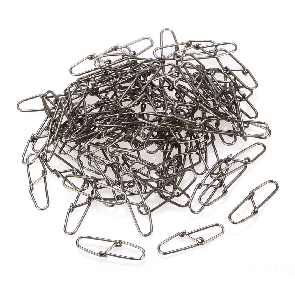 

100PCS High Strength Fishing Safety Snaps Stainless Steel Fishing Cross Lock Snaps Sea Fishing 1#