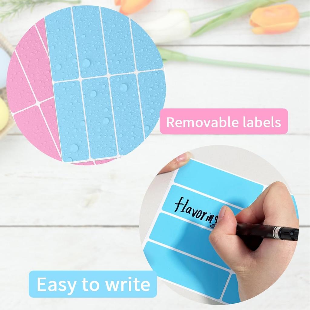 480 Pcs Removable Colored Label Sticker, 3 x 1 Inch Blank Rectangle File Folder Labels Self Adhesive for Inventory Office Containers (Color)