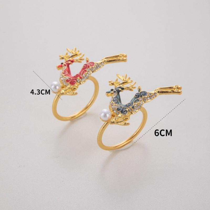 1pcs Christmas Deer Shaped Napkins Red Blue Napkin Rings Holder for Christmas Holiday New Year Wedding Party Table Decor 2026