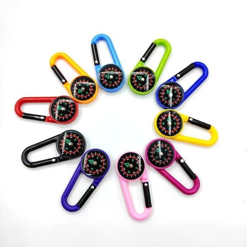 Outdoor Carabiner with Compass Portable Backpack Hook Multifunctional Camping Hiking Survival Key Ring Accessory