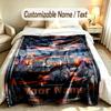 Truck Theme Custom Blanket Personalized Name & Text Customized Soft Warm Throw Blanket Home Decor
