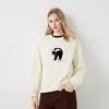 FivePlus Women's Cat Pattern Crewneck Sweatshirt