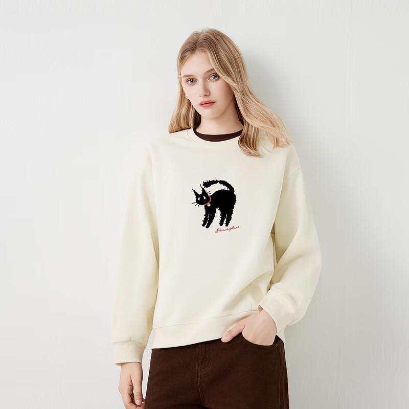 FivePlus Women's Cat Pattern Crewneck Sweatshirt