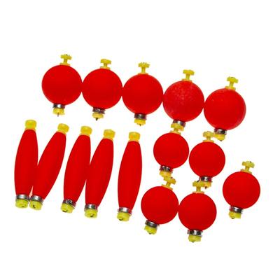 15pcs Foam Snap Weighted Floats Set Bobbers Fishing Tackle Accessories for Fishing 15pcs