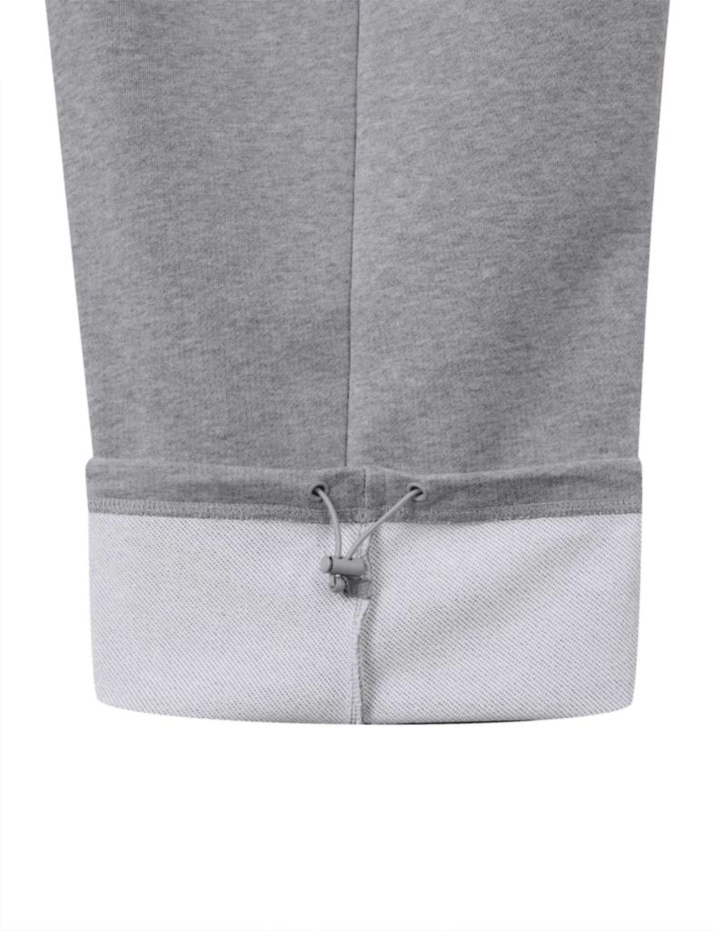 Enbiei Double-Pleat Wide Long Sweatpants Melange Gray