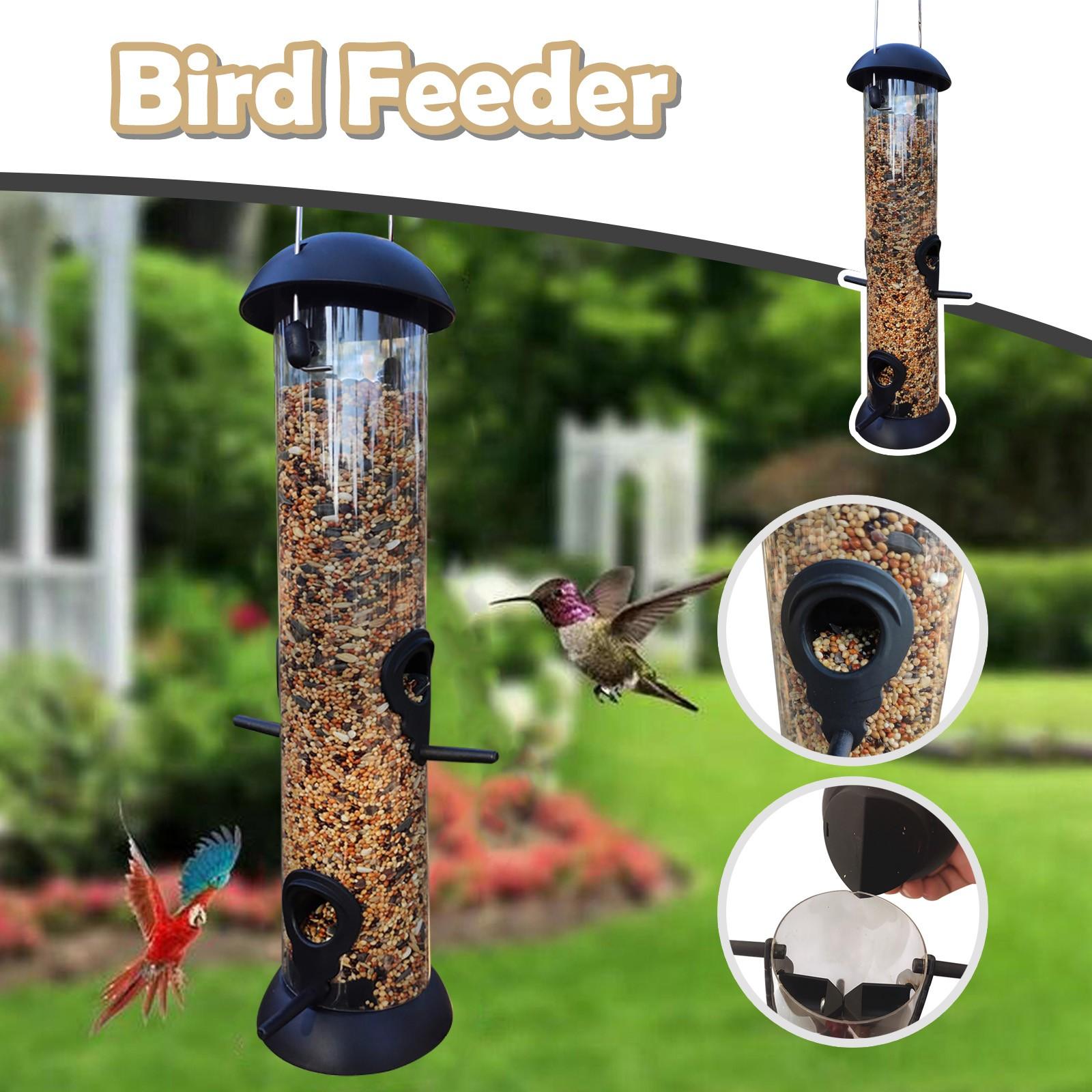 

Hanging Wild Bird Seed Feeder For Mix Seed Blends Plastic Detachable Outdoor