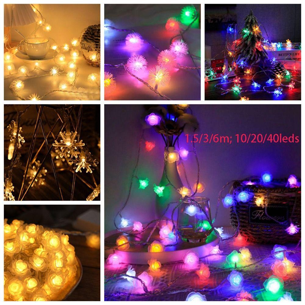 Simulated Rose Flower LED String Lights Creative Garland Light Valentine's Day