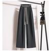 New  Vintage High Waist Wide Leg Pants Women Plus Size 5XL Elastic Drawstring Loose Casual Soft Solid Basic Trousers