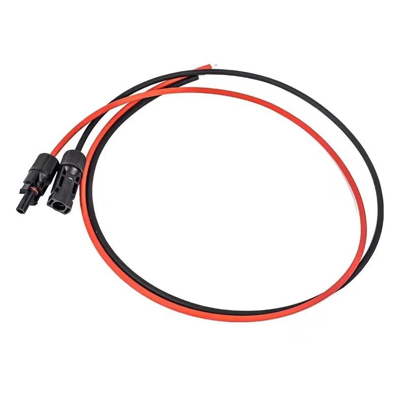 1Pair Solar Panel Extension Cable Copper Wire 6/4/2.5mm² 10/12/14AWG Black and Red with Connector Solar PV Cable