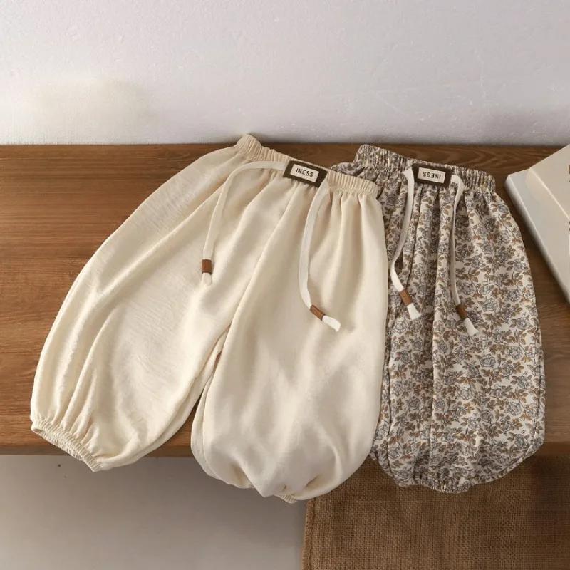 1-8 Years Children's Pants Summer Korean Loose Fit for Boys and Girls Solid Color Casual Sports Pant Baby Kids Jogger Pants