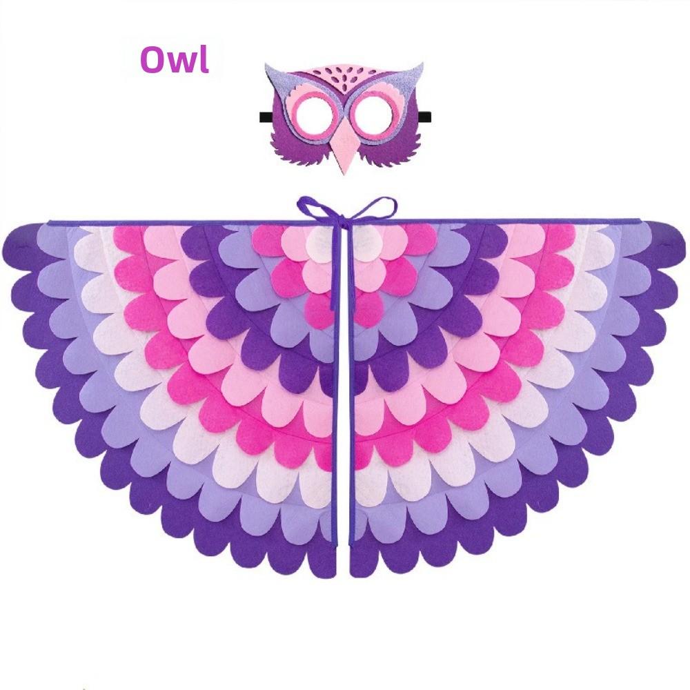 Robe Halloween Cloak with Mask Felt Cloth Cape Mask Set Creative Halloween Children Costume  Party