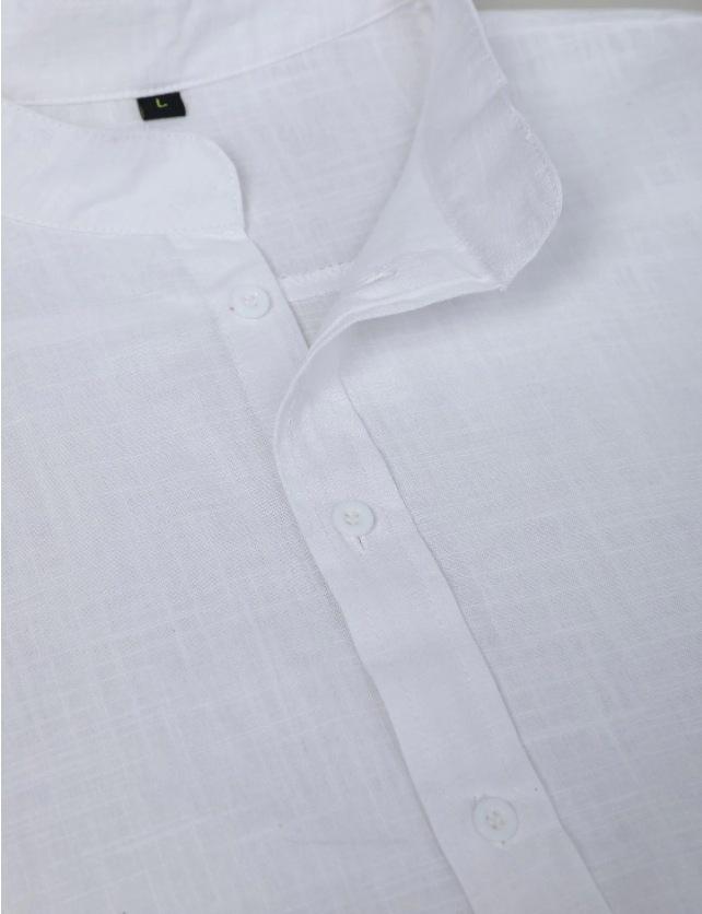 New Summer Cross-Border Men's Solid Color Short Sleeve Lapel Shirt for Teens - Cotton Linen